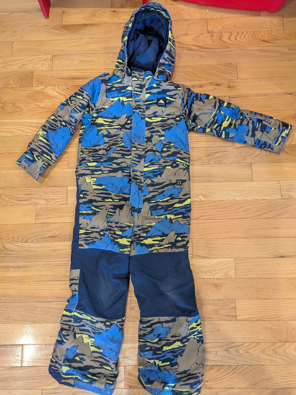 Burton 5 Kids Blue Camo Hooded Snow Suit - All-Over Print One-piece